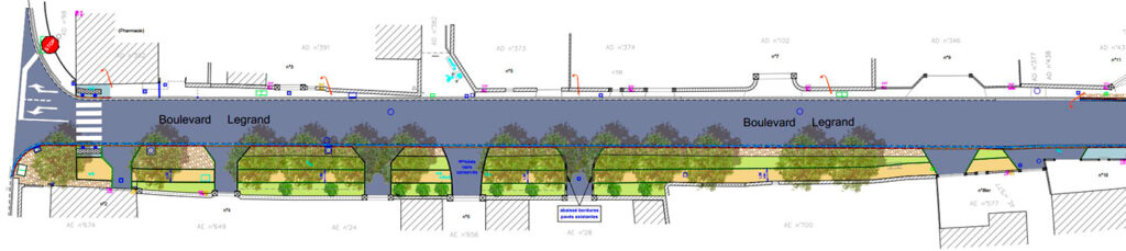 Plan de l'aménagement urbain à Saclas