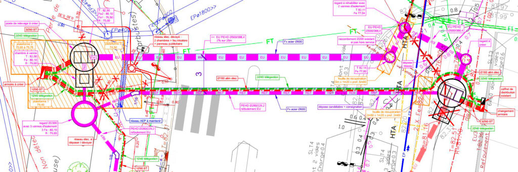 Plan du projet d'assainissement à Grigny