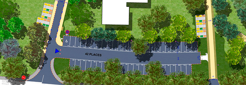 Plan du projet de résidentialisation à Pomponne