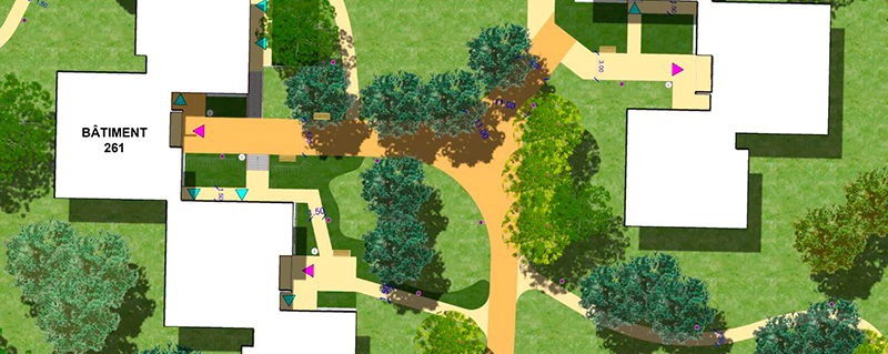 Plan du projet de résidentialisation à Pomponne