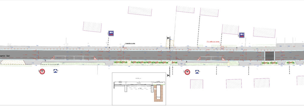 Plan de l'aménagement urbain à Cerny